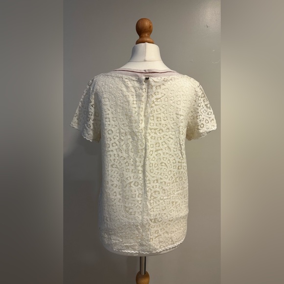 Ikks ICODE white lace short sleeve blouse size small - Picture 2 of 13
